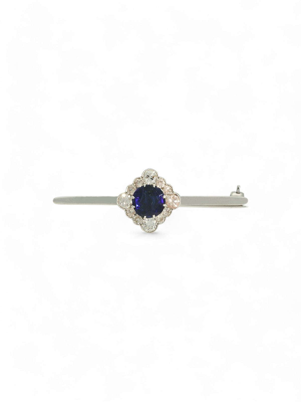 Pre Owned Sapphire and Diamond Cluster Brooch