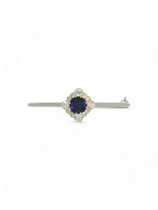 Pre Owned Sapphire and Diamond Cluster Brooch