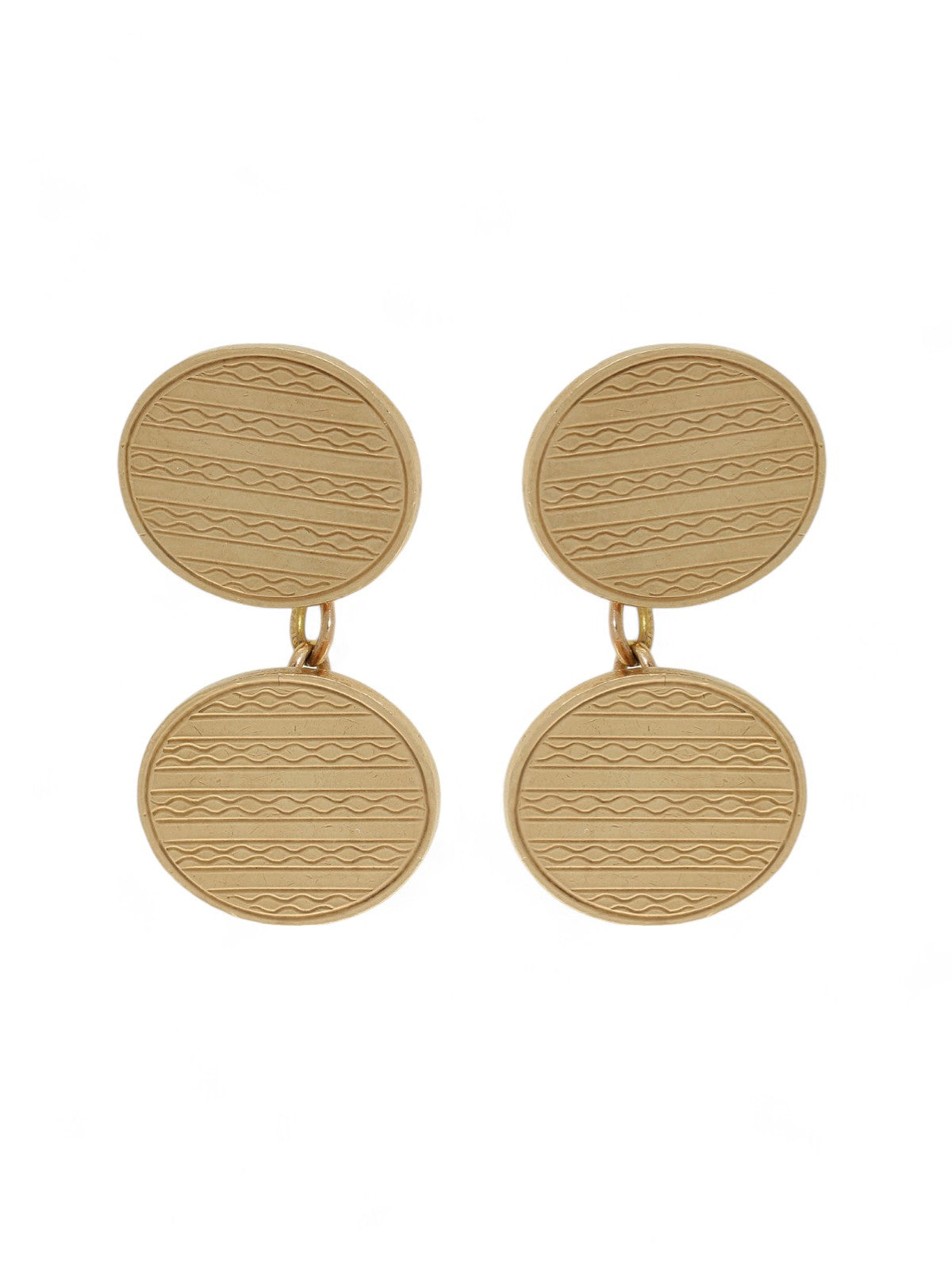 Pre Owned Patterned Cufflinks in 9ct yellow Gold