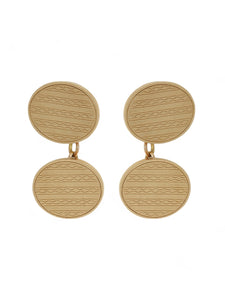 Pre Owned Patterned Cufflinks in 9ct yellow Gold