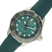 Pre Owned TAG Heuer Aquaracer Steel Automatic 36mm Watch on Blue Rubber Strap