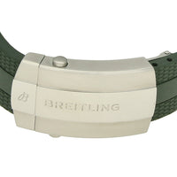 Pre Owned Breitling Superocean Steel Automatic Watch on Green Rubber Strap 42mm