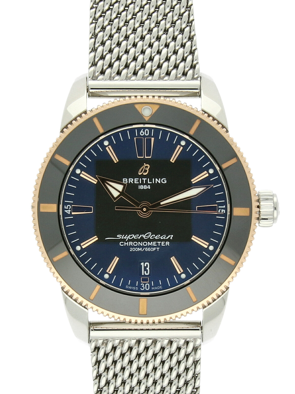 Pre Owned Breitling SuperOcean Heritage Steel and Red Gold Automatic Watch on Steel Bracelet 44mm