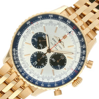 Pre Owned Breitling Navitimer 18ct Rose Gold Automatic Watch 46mm on 18ct Rose Gold Bracelet