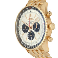 Pre Owned Breitling Navitimer 18ct Rose Gold Automatic Watch 46mm on 18ct Rose Gold Bracelet