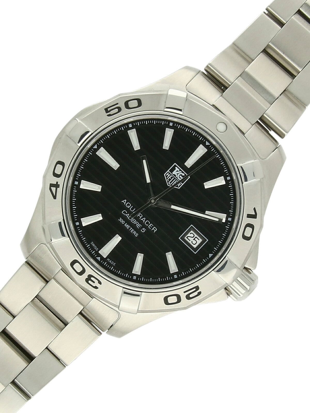 Pre Owned TAG Heuer Aquaracer Calibre 5 Automatic Watch 40mm on Steel Bracelet