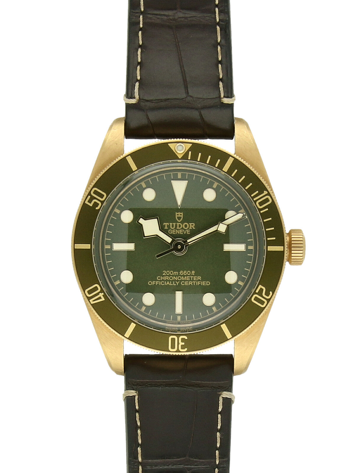 Pre Owned TUDOR Black Bay 58 18ct Yellow Gold Automatic 39mm Watch on Leather Strap