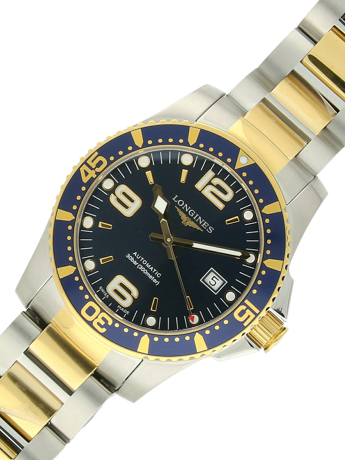 Pre Owned Longines Hydro Conquest Steel & Yellow Gold PVD Automatic 41mm Watch on Bracelet