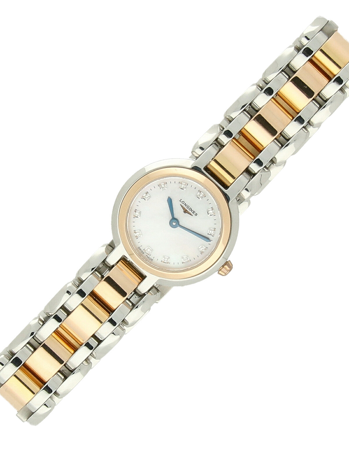 Pre Owned Longines PrimaLuna Steel Rose Gold Quartz 23mm Watch on Bracelet Brufords W.Bruford