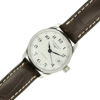 Pre Owned Longines Master Collection Steel Automatic 25.5mm Watch on Brown Leather Strap