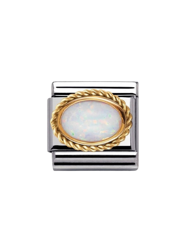 Nomination Classic White Opal Oval Charm 030507-07