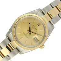 Pre Owned Rolex Oyster Perpetual Date Steel & 18ct Yellow Gold Automatic 34mm Watch on Oyster Bracelet