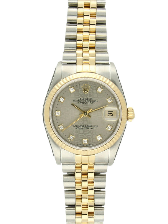 Pre Owned Rolex Datejust Steel & 18ct Yellow Gold Automatic 31mm Watch on Jubilee Bracelet