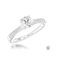 Skye Classic Round 0.50ct Diamond Solitaire Ring in Platinum with Diamond Set Shoulders