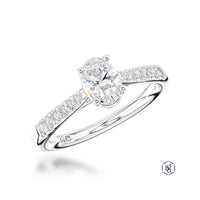 Skye Classic Oval 0.50ct Diamond Solitaire Ring in Platinum with Diamond Set Shoulders