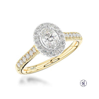 Skye Oval Diamond Cluster Ring in 18ct Yellow Gold & Platinum with Diamond Set Shoulders