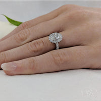 Skye Oval Diamond Cluster Ring in Platinum with Diamond Set Shoulders