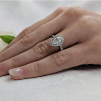 Skye Pear Diamond Cluster Ring in Platinum with Diamond Set Shoulders