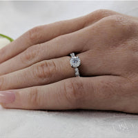 Skye Classic Round 0.50ct Diamond Solitaire Ring in Platinum with Diamond Set Shoulders