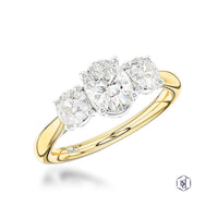 Royal Oval Diamond Three Stone Ring in 18ct Yellow Gold & Platinum