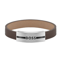 BOSS Luke Brown Leather Bracelet 1580496M