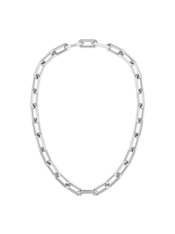 BOSS Halia Crystal Necklace in Stainless Steel 1580578
