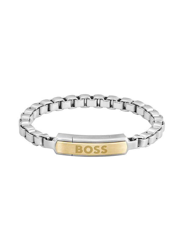 BOSS Devon Box Chain Bracelet in Stainless Steel 1580597M