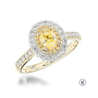 Skye Duo Oval Yellow Diamond & Diamond Cluster Ring in 18ct Yellow Gold & Platinum