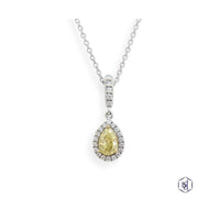 Skye Pear Yellow Diamond & Diamond Cluster Pendant in Platinum & 18ct Yellow Gold