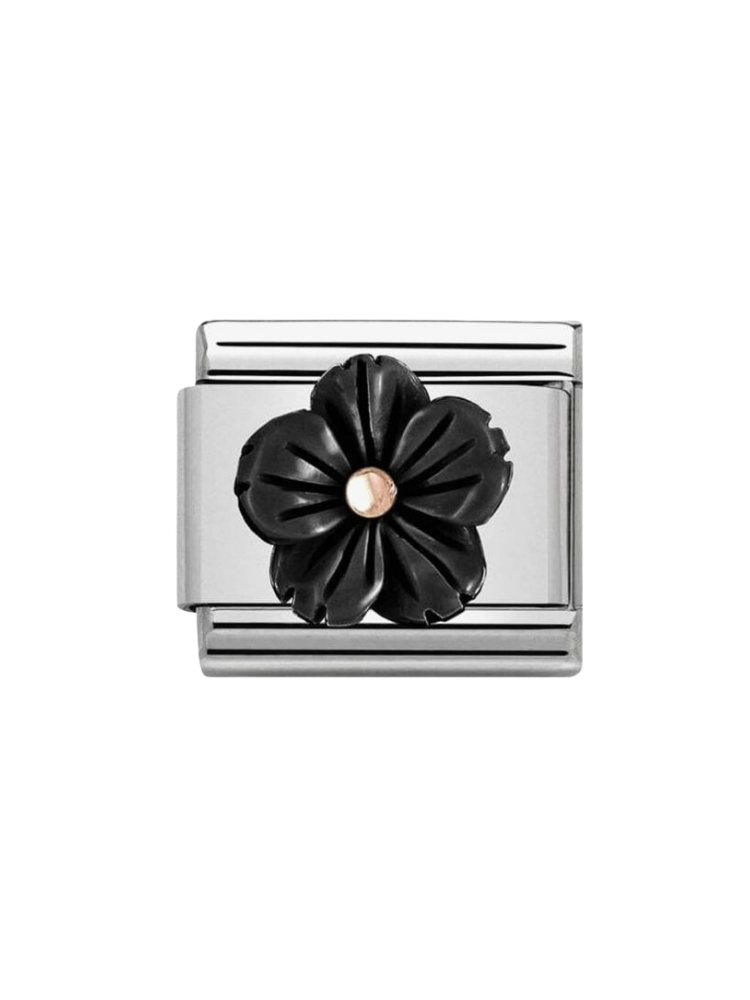 Nomination Classic Onyx Flower Charm 430510-01