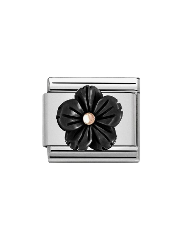 Nomination Classic Onyx Flower Charm 430510-01