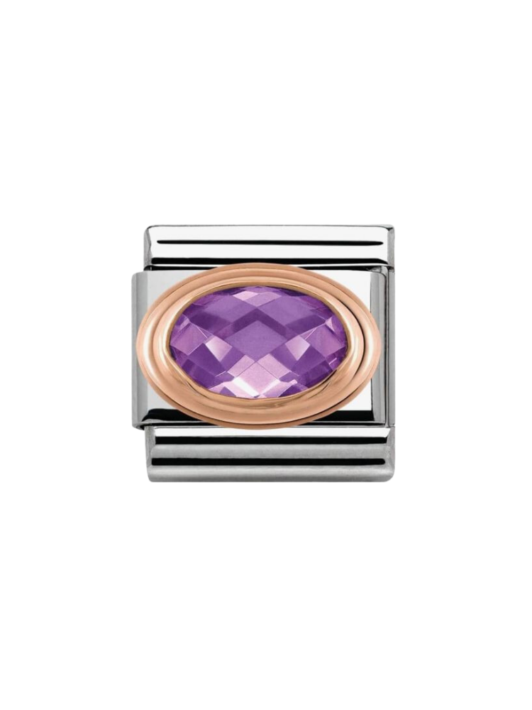 Nomination Classic Purple Faceted Oval Charm 430601-001