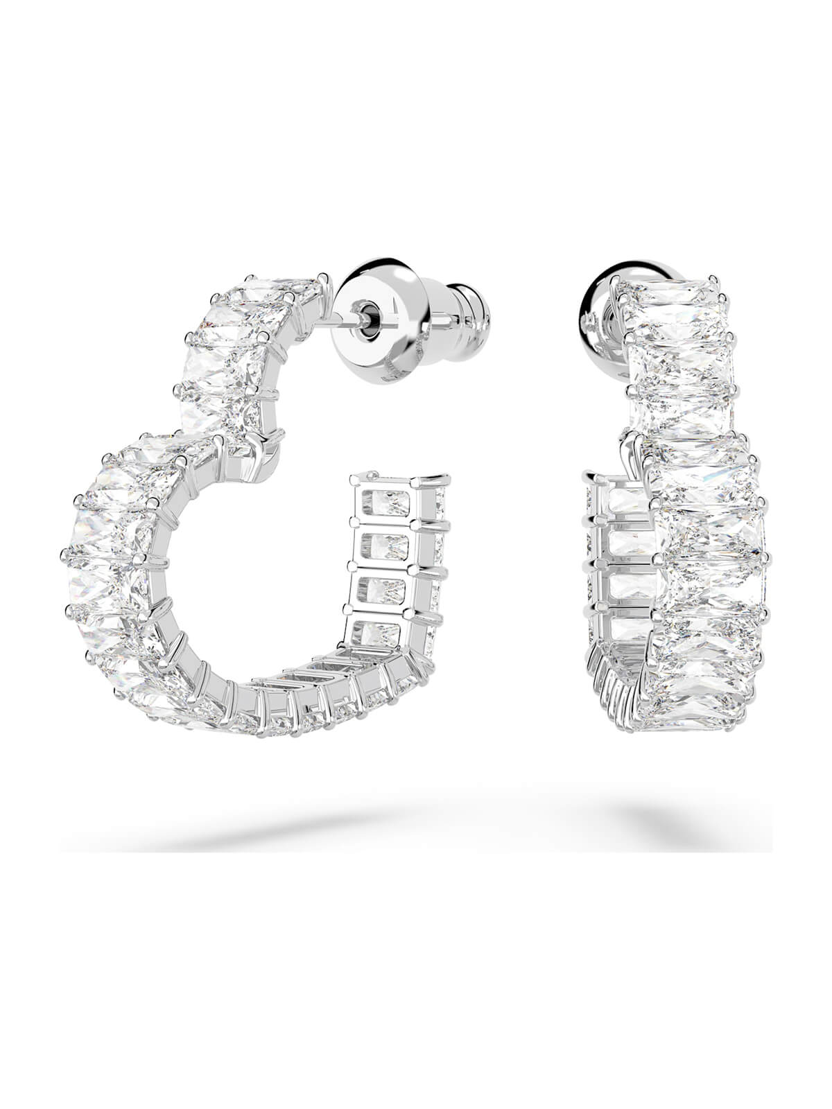 Swarovski Matrix Heart White Crystal Hoop Earrings 5653170