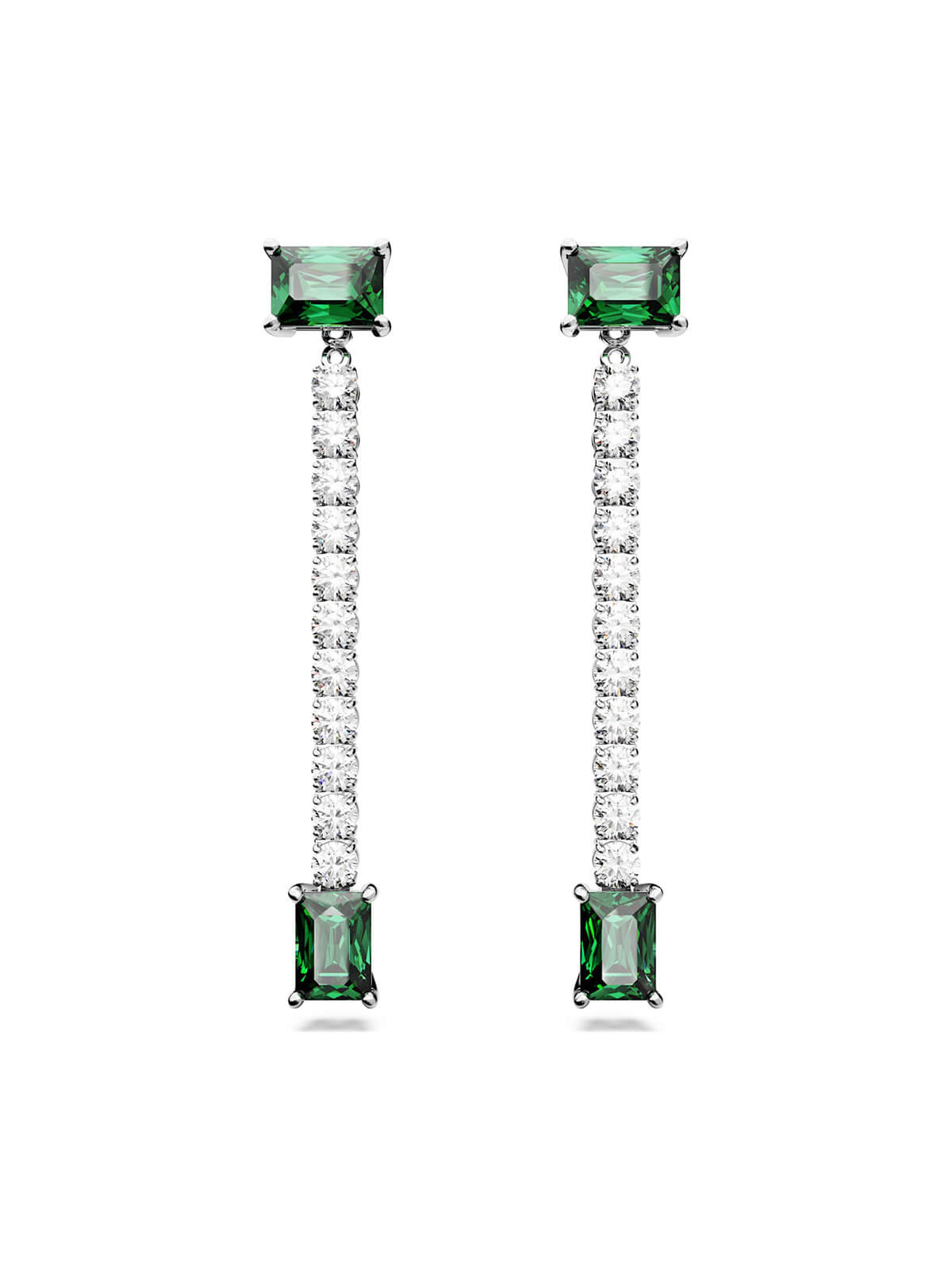 Swarovski Matrix Green & White Crystal Drop Earrings 5665786