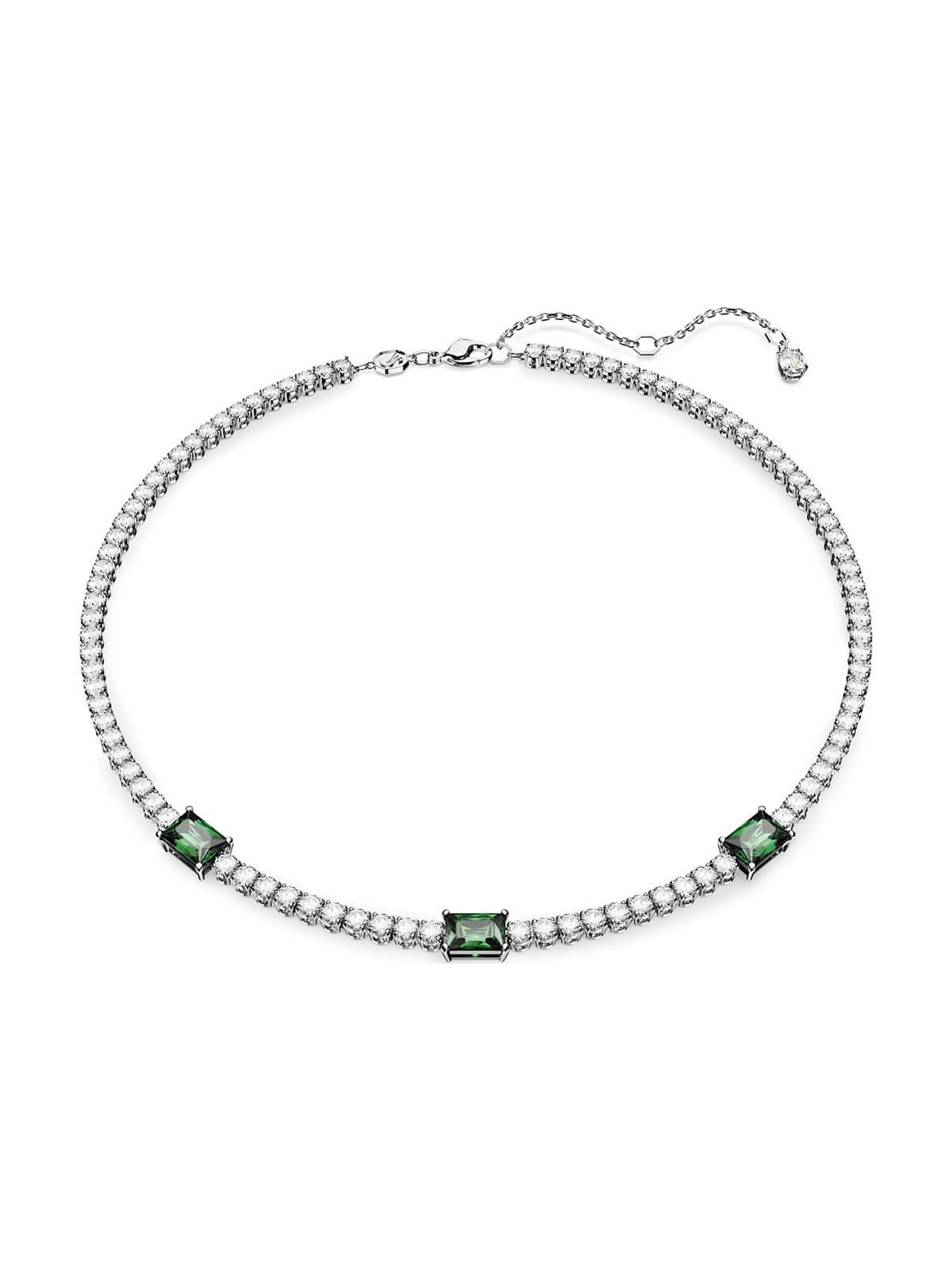 Swarovski Matrix Green & White Crystal Tennis Necklace 5666168
