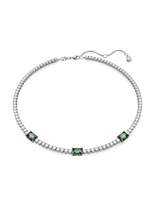 Swarovski Matrix Green & White Crystal Tennis Necklace 5666168