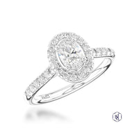 Skye Oval Diamond Cluster Ring in Platinum with Diamond Set Shoulders