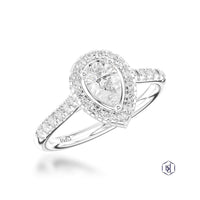 Skye Pear Diamond Cluster Ring in Platinum with Diamond Set Shoulders