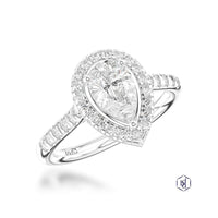 Skye Pear Diamond Cluster Ring in Platinum with Diamond Set Shoulders