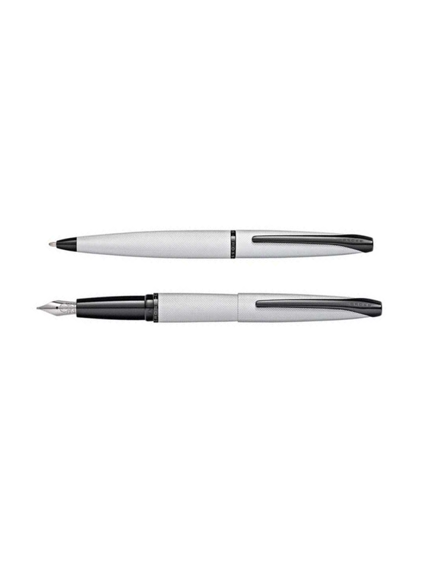 Cross ATX Brushed Chrome Ballpoint & Fountain Pen Set 887-43MS