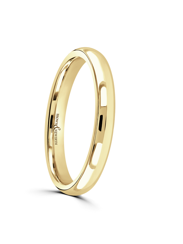 Brown & Newirth Sleek 2.5mm Wedding Ring in 9ct Yellow Gold