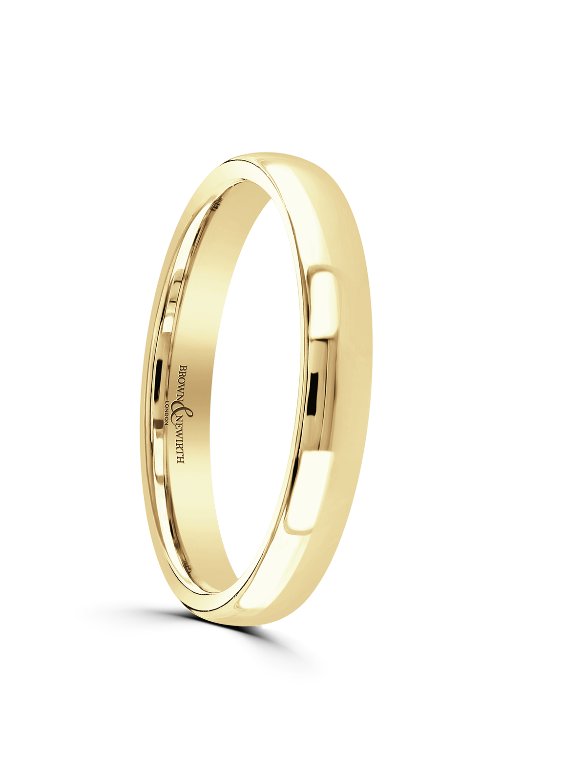 Brown & Newirth Sleek 3mm Wedding Ring in 9ct Yellow Gold