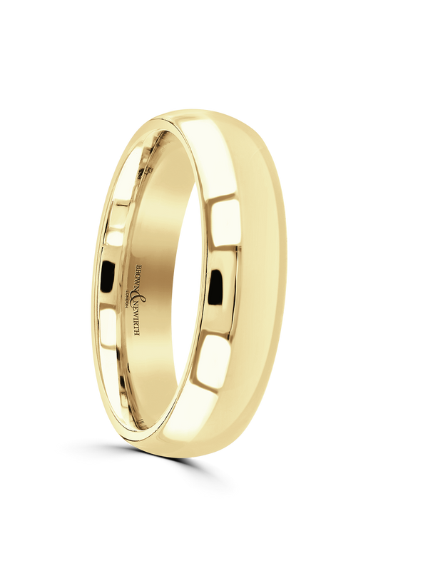 Brown & Newirth Sleek 6mm Wedding Ring in 9ct Yellow Gold