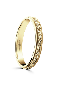 Brown & Newirth Stella 3mm Patterned Wedding Ring in 18ct Yellow Gold