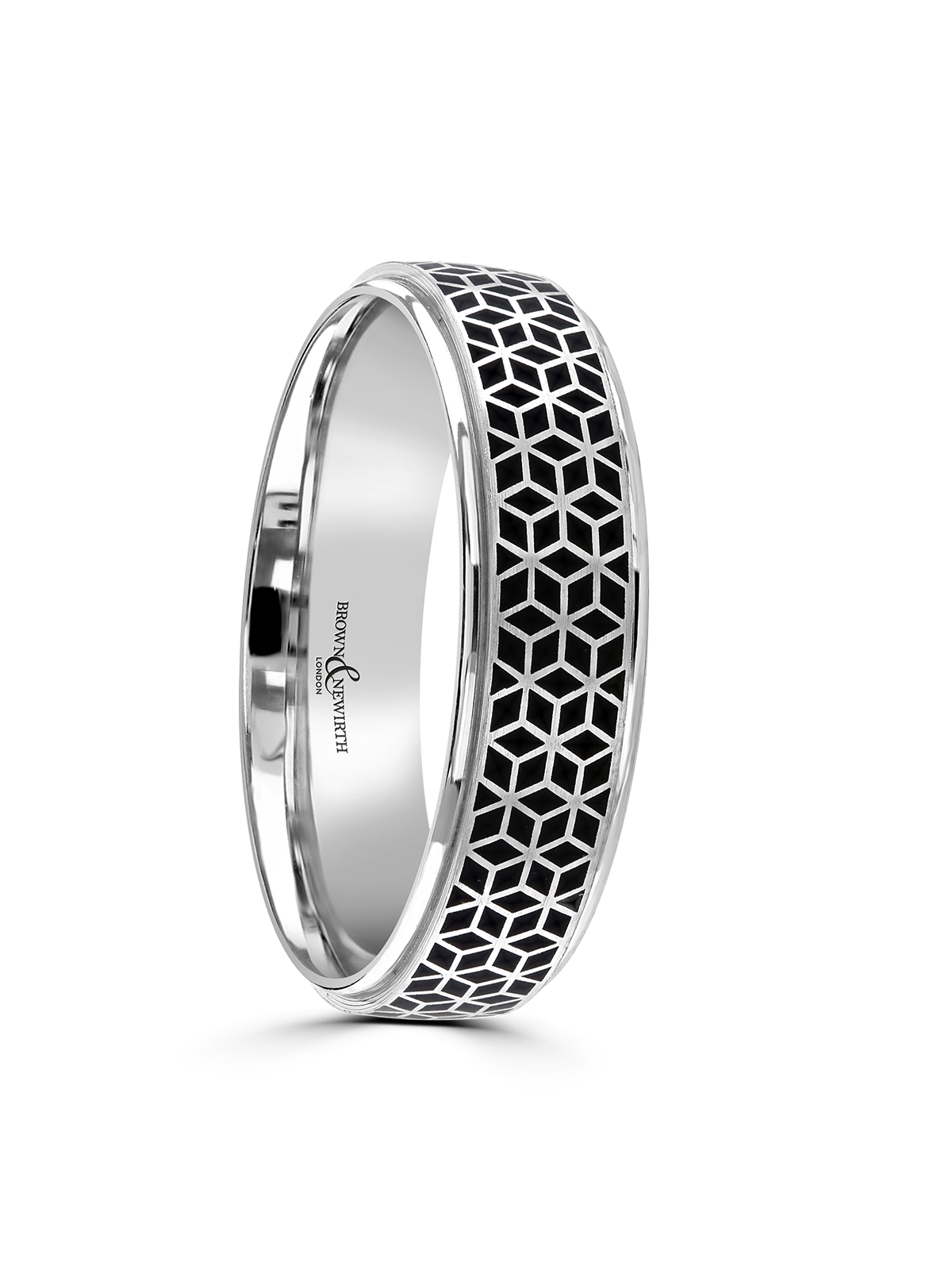 Brown & Newirth Geo Wedding Ring in 9ct White Gold