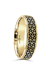 Brown & Newirth Geo Wedding Ring in 9ct Yellow Gold