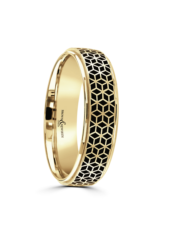 Brown & Newirth Geo Wedding Ring in 9ct Yellow Gold