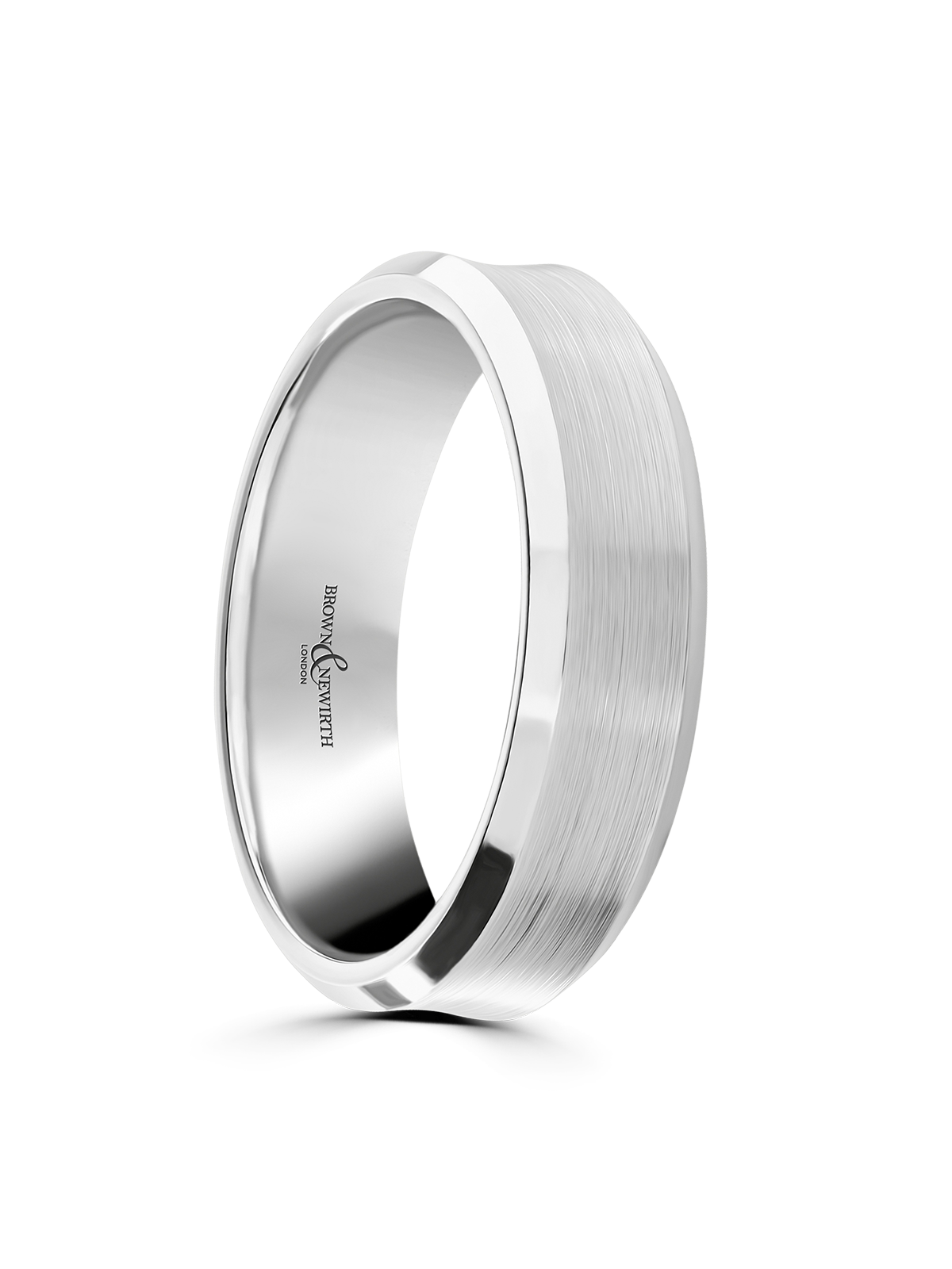 Brown & Newirth Mercury 6mm Patterned Wedding Ring in Platinum