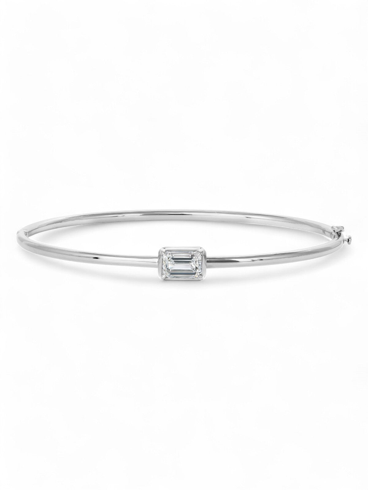 Lab Grown Diamond Emerald Cut Bangle in 18ct White Gold