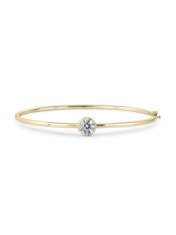 Clarity Diamond™ Round 1.00ct Lab Grown Diamond Hinged Bangle in 18ct Yellow Gold